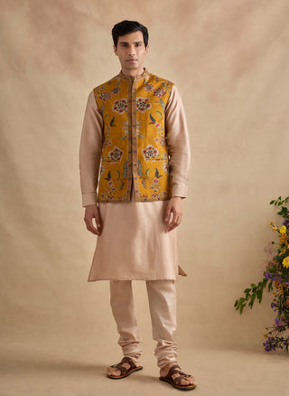 Ravik beige and amber bandi set