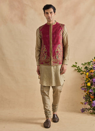 Saransh fuchsia bundi and kurta set