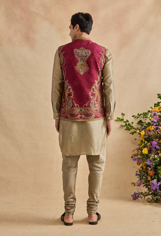 Saransh fuchsia bundi and kurta set