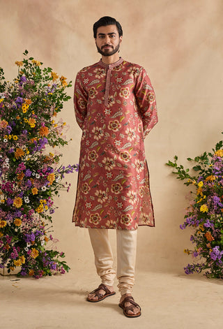 Zian chestnut kurta with churidar