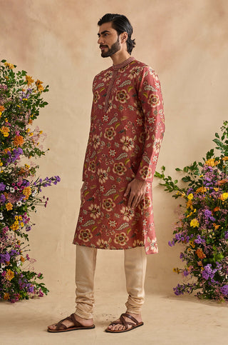 Zian chestnut kurta with churidar