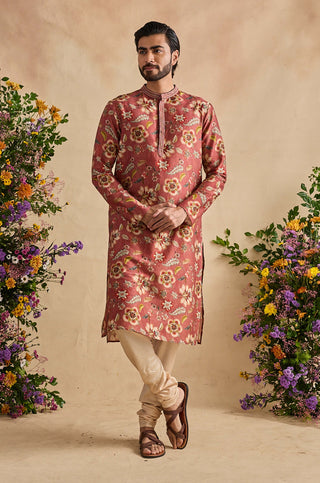 Zian chestnut kurta with churidar