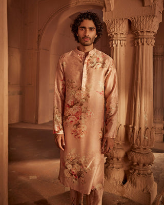 Abeer Blush Pink Kurta And Churidaar by Kalista Men, available on Indiaspopup.com