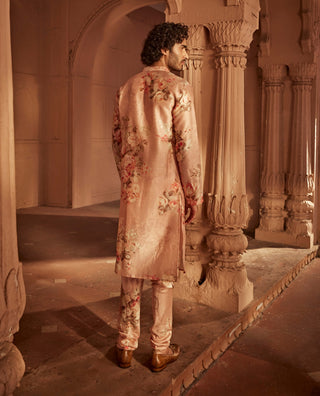 Abeer Blush Pink Kurta And Churidaar by Kalista Men, available on Indiaspopup.com