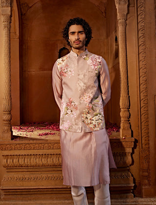 Said Lilac Bundi And Kurta Set by Kalista Men, available on Indiaspopup.com