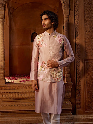 Said Lilac Bundi And Kurta Set by Kalista Men, available on Indiaspopup.com