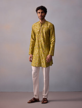 Mihir Olive Green Kurta And Pants by Kalista Men available on Indiaspopup.com