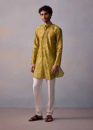 Mihir Olive Green Kurta And Pants by Kalista Men available on Indiaspopup.com