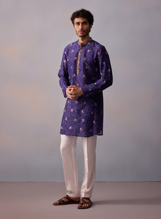 Mihir Midnight Blue Kurta And Pants by Kalista Men available on Indiaspopup.com