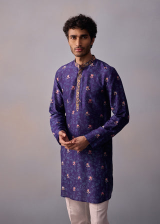 Mihir Midnight Blue Kurta And Pants by Kalista Men available on Indiaspopup.com