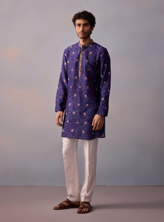 Mihir Midnight Blue Kurta And Pants by Kalista Men available on Indiaspopup.com