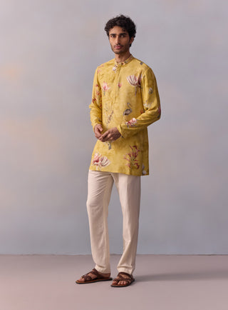 Nasir Yellow Kurta And Pants by Kalista Men available on Indiaspopup.com