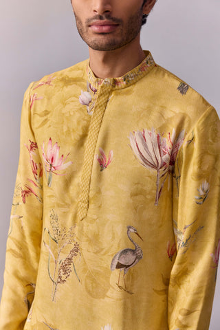 Nasir Yellow Kurta And Pants by Kalista Men available on Indiaspopup.com