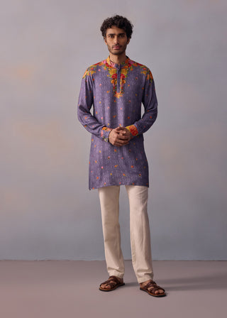 Zayn Purple Kurta And Pants by Kalista Men available on Indiaspopup.com