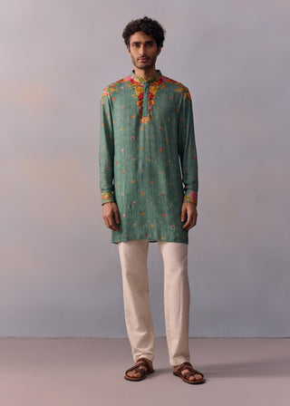 Zayn Green Kurta And Pants by Kalista Men available on Indiaspopup.com