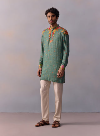 Zayn Green Kurta And Pants by Kalista Men available on Indiaspopup.com