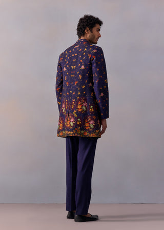 Rehyan Midnight Purple Achkan Jacket Set by Kalista Men available on Indiaspopup.com