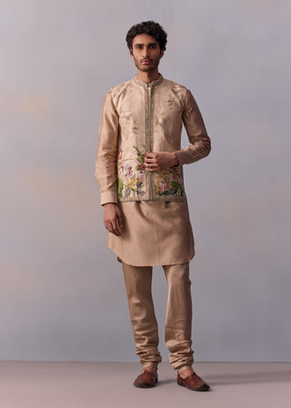 Kairav Ivory Kurta And Bundi Set by Kalista Men available on Indiaspopup.com