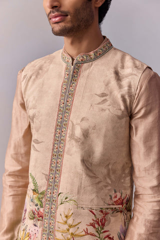 Kairav Ivory Kurta And Bundi Set by Kalista Men available on Indiaspopup.com