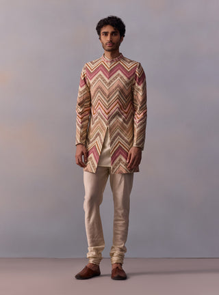 Parv Blush Pink Achkan Jacket Set by Kalista Men available on Indiaspopup.com