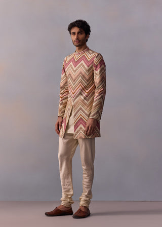 Parv Blush Pink Achkan Jacket Set by Kalista Men available on Indiaspopup.com