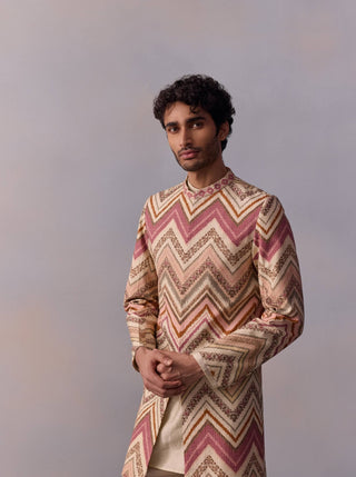 Parv Blush Pink Achkan Jacket Set by Kalista Men available on Indiaspopup.com