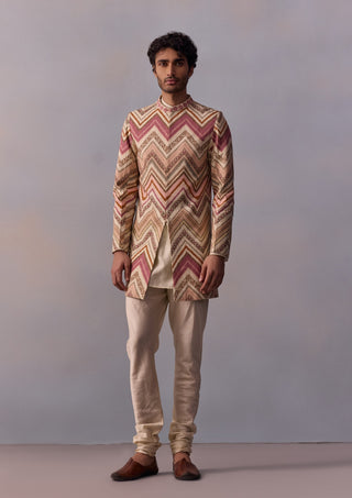 Parv Blush Pink Achkan Jacket Set by Kalista Men available on Indiaspopup.com