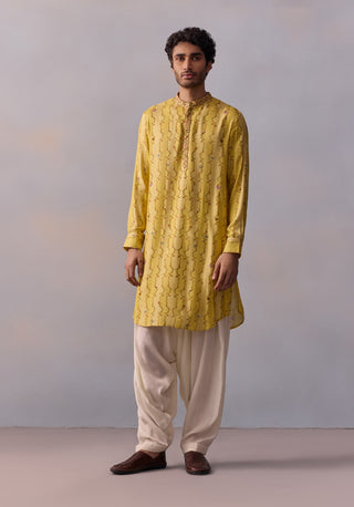 Eshan Lemon Yellow Kurta And Pants by Kalista Men available on Indiaspopup.com