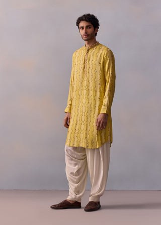 Eshan Lemon Yellow Kurta And Pants by Kalista Men available on Indiaspopup.com