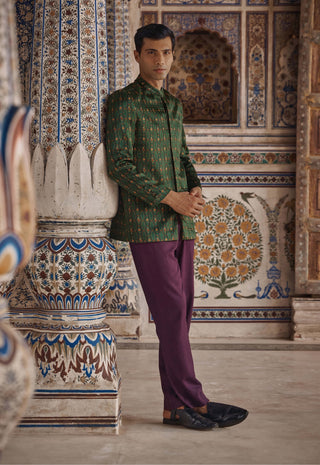 Zayn emerald green achkan kurta and pants