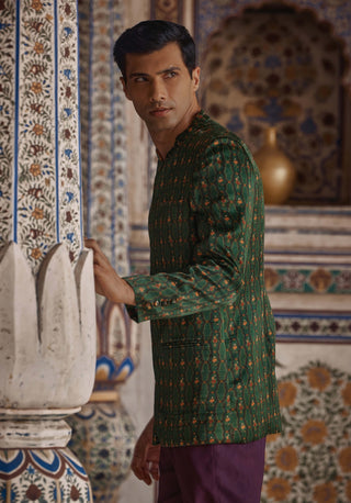 Zayn emerald green achkan kurta and pants