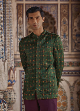 Zayn emerald green achkan kurta and pants