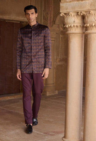 Zayn Purple Achkan Kurta And Pants by Kalista Men available on Indiaspopup