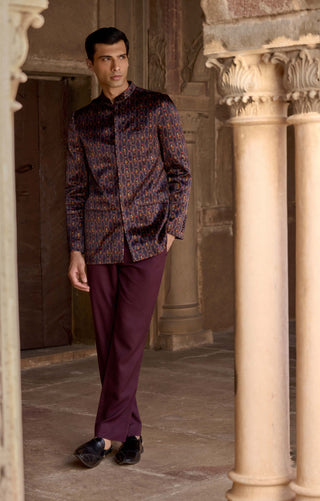 Zayn Purple Achkan Kurta And Pants by Kalista Men available on Indiaspopup