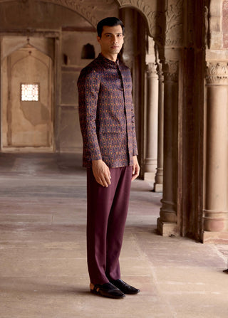 Zayn Purple Achkan Kurta And Pants by Kalista Men available on Indiaspopup