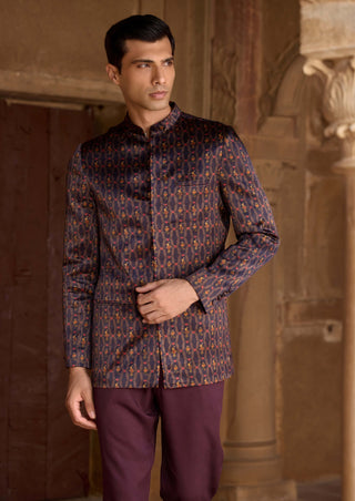 Zayn Purple Achkan Kurta And Pants by Kalista Men available on Indiaspopup