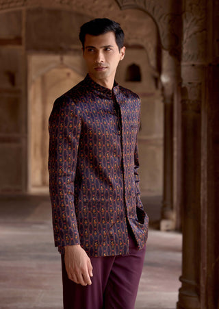 Zayn Purple Achkan Kurta And Pants by Kalista Men available on Indiaspopup