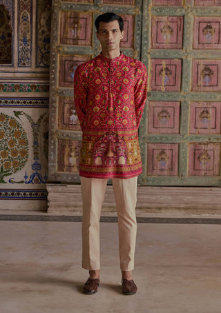 Kabeer Hot Pink Kurta And Pants by Kalista Men available on Indiaspopup