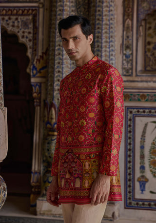 Kabeer Hot Pink Kurta And Pants by Kalista Men available on Indiaspopup