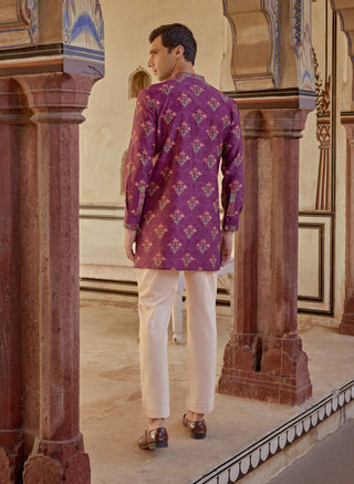 Karam Sangria Kurta And Pants by Kalista Men available on Indiaspopup