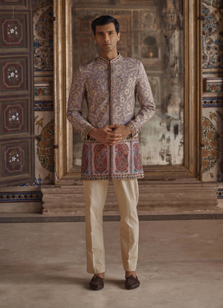 Jahan Lilac Achkan And Pants by Kalista Men available on Indiaspopup