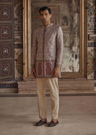 Jahan Lilac Achkan And Pants by Kalista Men available on Indiaspopup