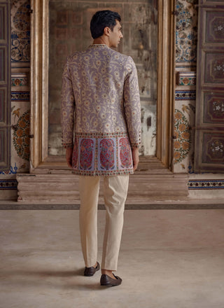 Jahan Lilac Achkan And Pants by Kalista Men available on Indiaspopup