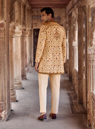 Amir ivory achkan kurta and pants