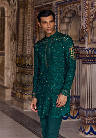 Aryan forest green kurta and pants