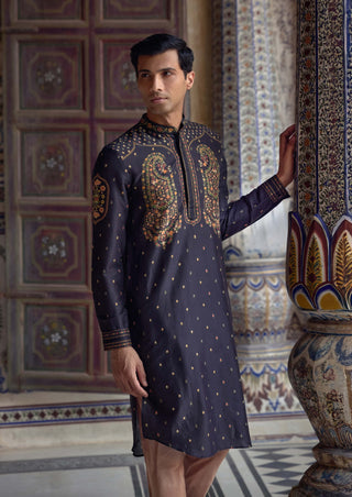 Taimur navy kurta and churidar