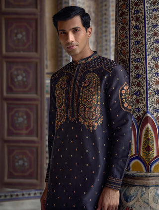 Taimur navy kurta and churidar