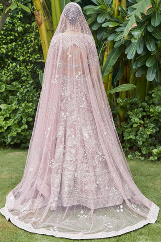 Wild seascape french rose lehenga set
