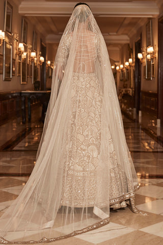 Vintage matsya palace ekru lehenga set