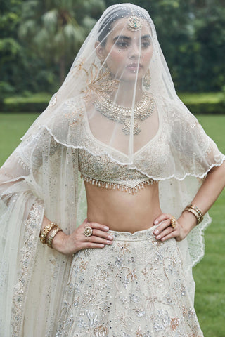 Savannah tulle snow lehenga set